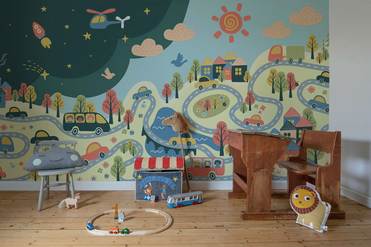 Fun Town, Multi Mural Wallpaper - room preview 02