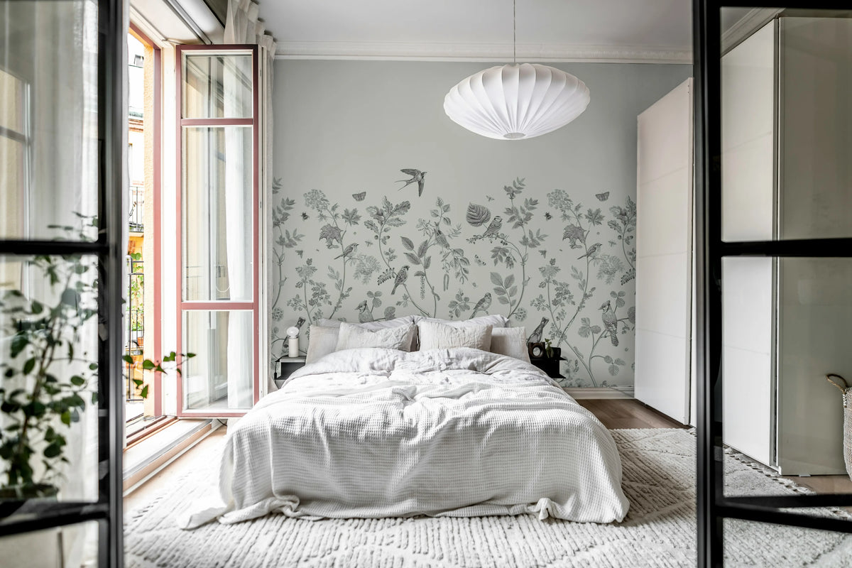 Spring Day, Graphite Mural Wallpaper - room preview 02