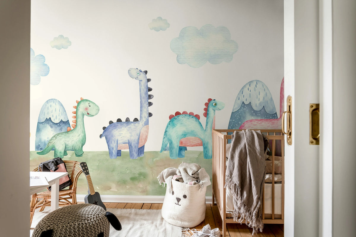 Dinosaur Stroll, Multi Mural Wallpaper - room preview 02