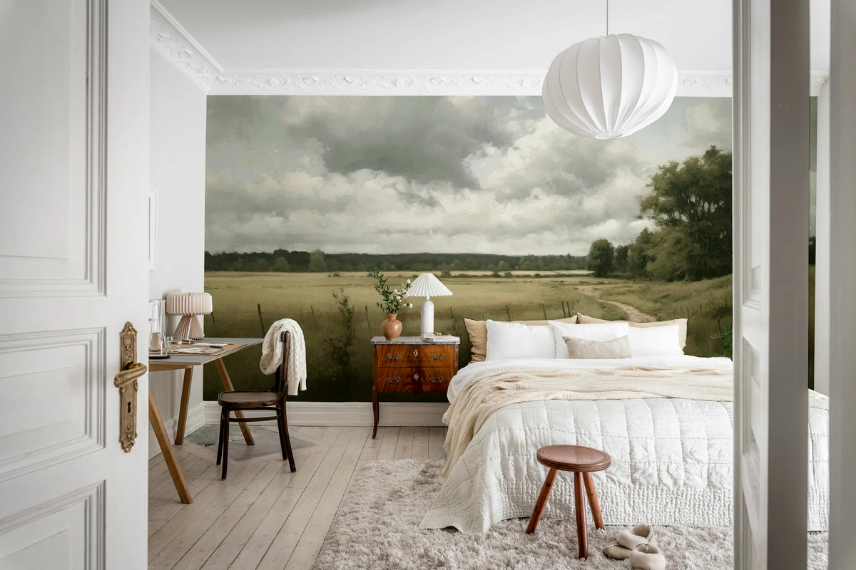 Country Road Painting, Beige Mural Wallpaper - room preview 02