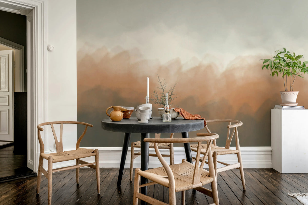 Color Fog, Rust Mural Wallpaper - room preview 02