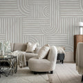 Graphic Vaults, Gray Mural Wallpaper - room preview 02