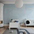 Graphic Vaults, Blue Mural Wallpaper - room preview 02