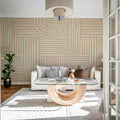 Graphic Vaults, Beige Mural Wallpaper - room preview 02