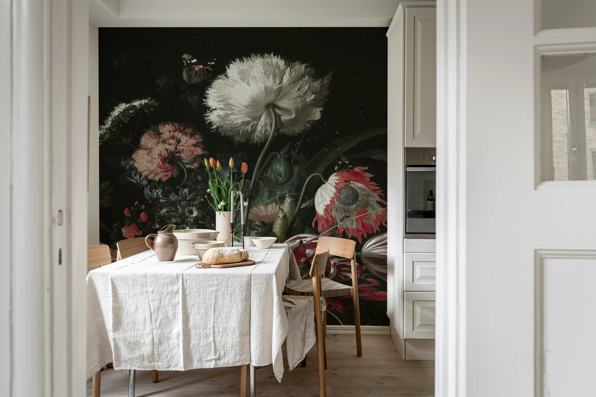 Bold Bouquet, Pink Mural Wallpaper - room preview 02