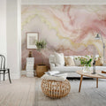 Opulence Dots, Pink Marble Mural Wallpaper - room preview 02