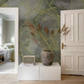 Marble Watercolor, Gray Mural Wallpaper - room preview 02