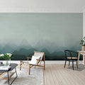 Gradient Flow, Blue Mural Wallpaper - room preview 02