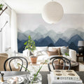 Watercolor Mountain, Blue Mural Wallpaper - room preview 02