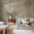 Palm Landscape, Beige Mural Wallpaper - room preview 02