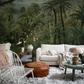 Palm Landscape, Green Mural Wallpaper - room preview 02
