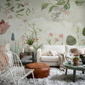 Floral Nostalgia, Pastel Mural Wallpaper - room preview 02