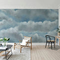 Storm Clouds, Blue Mural Wallpaper - room preview 02