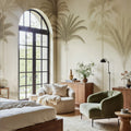 Vintage Palms, Beige Mural Wallpaper - room preview 02