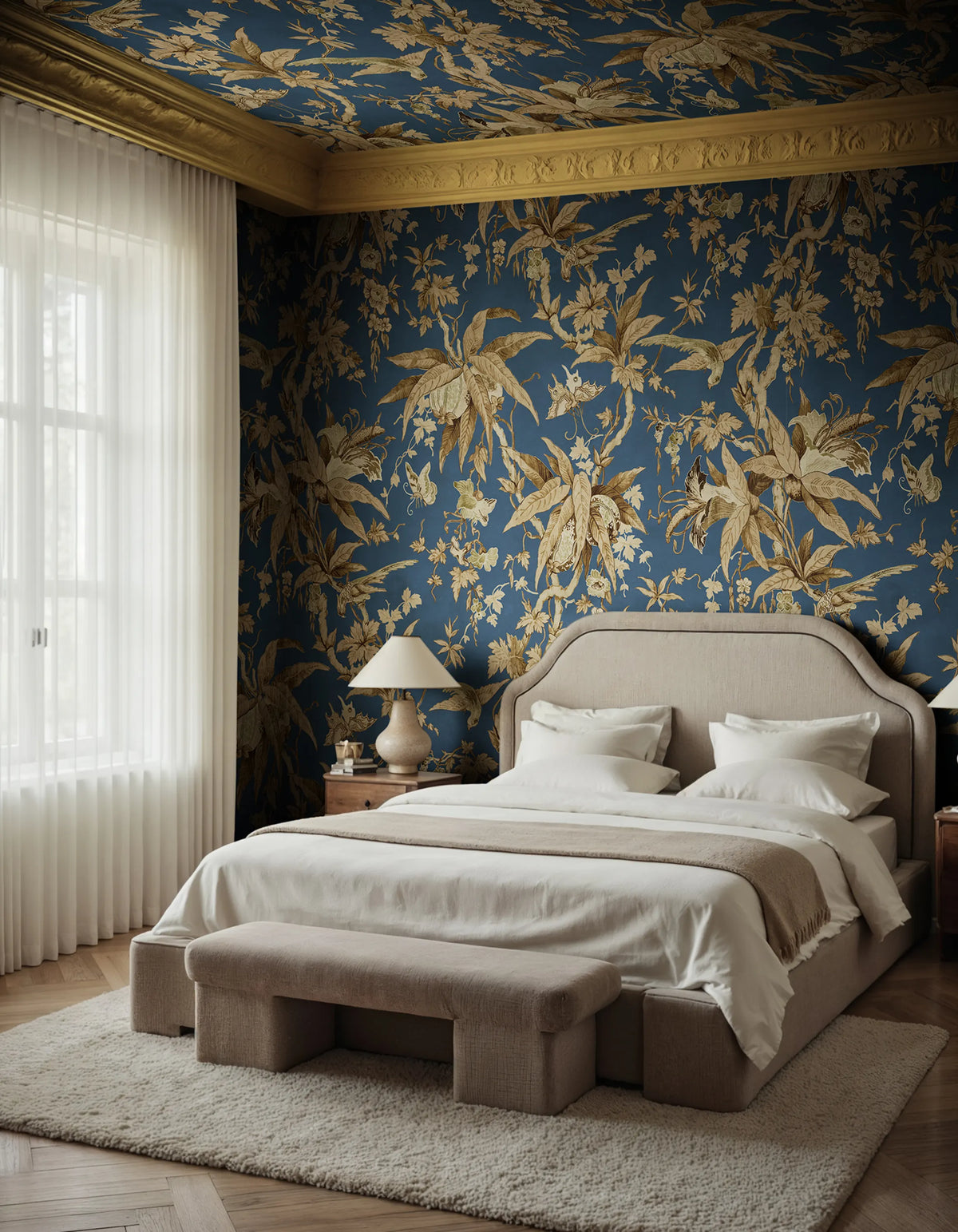 Nature of Eden, Blue Mural Wallpaper - room preview 02