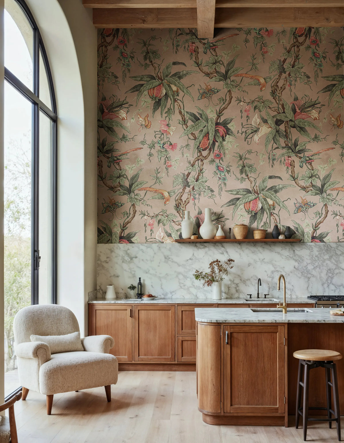 Nature of Eden, Pink Mural Wallpaper - room preview 02