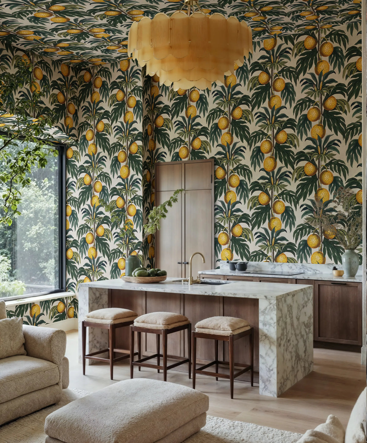 Lush Lemons, Vintage Mural Wallpaper - room preview 02