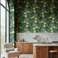 Lush Lemons, Black Mural Wallpaper - room preview 02