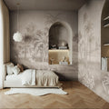 Giraffe Savannah, Beige Mural Wallpaper - room preview 02