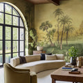 Giraffe Savannah, Yellow Mural Wallpaper - room preview 02