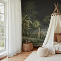 Giraffe Savannah, Nightfall Mural Wallpaper - room preview 02