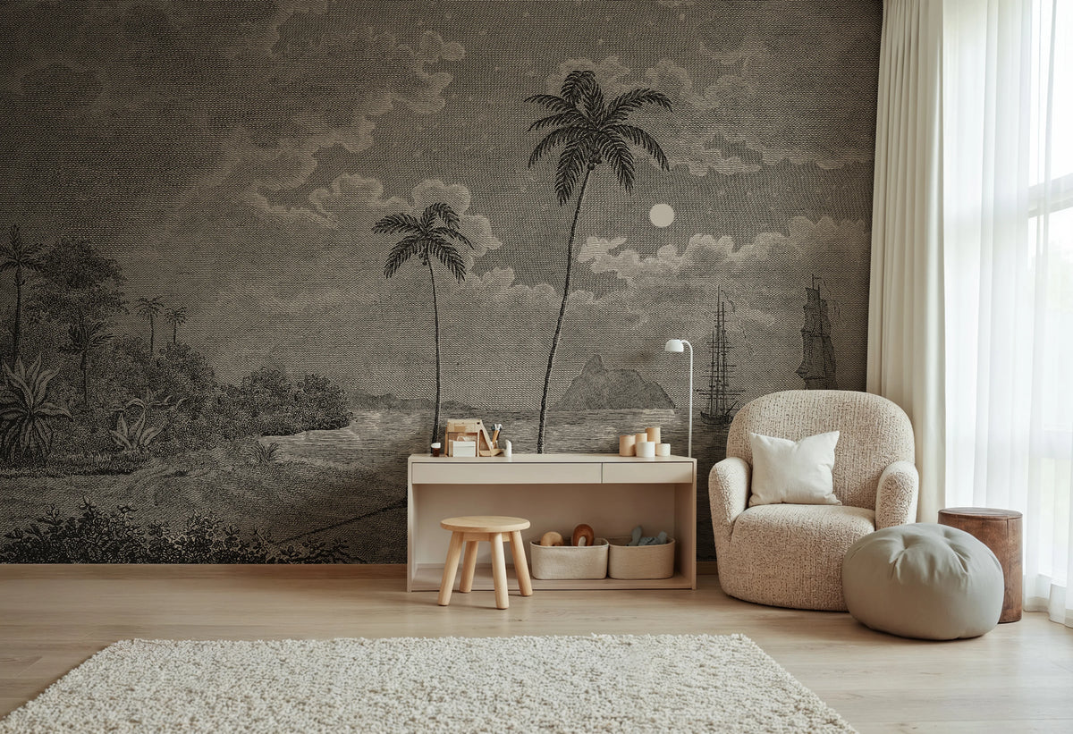 Palm Beach, Vintage Mural Wallpaper - room preview 02