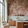 Humming Harmony, Red Mural Wallpaper - room preview 02