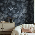 Humming Harmony, Blue Mural Wallpaper - room preview 02