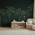 Palm Parade, Black Mural Wallpaper - room preview 02