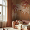 Palm Parade, Orange Mural Wallpaper - room preview 02