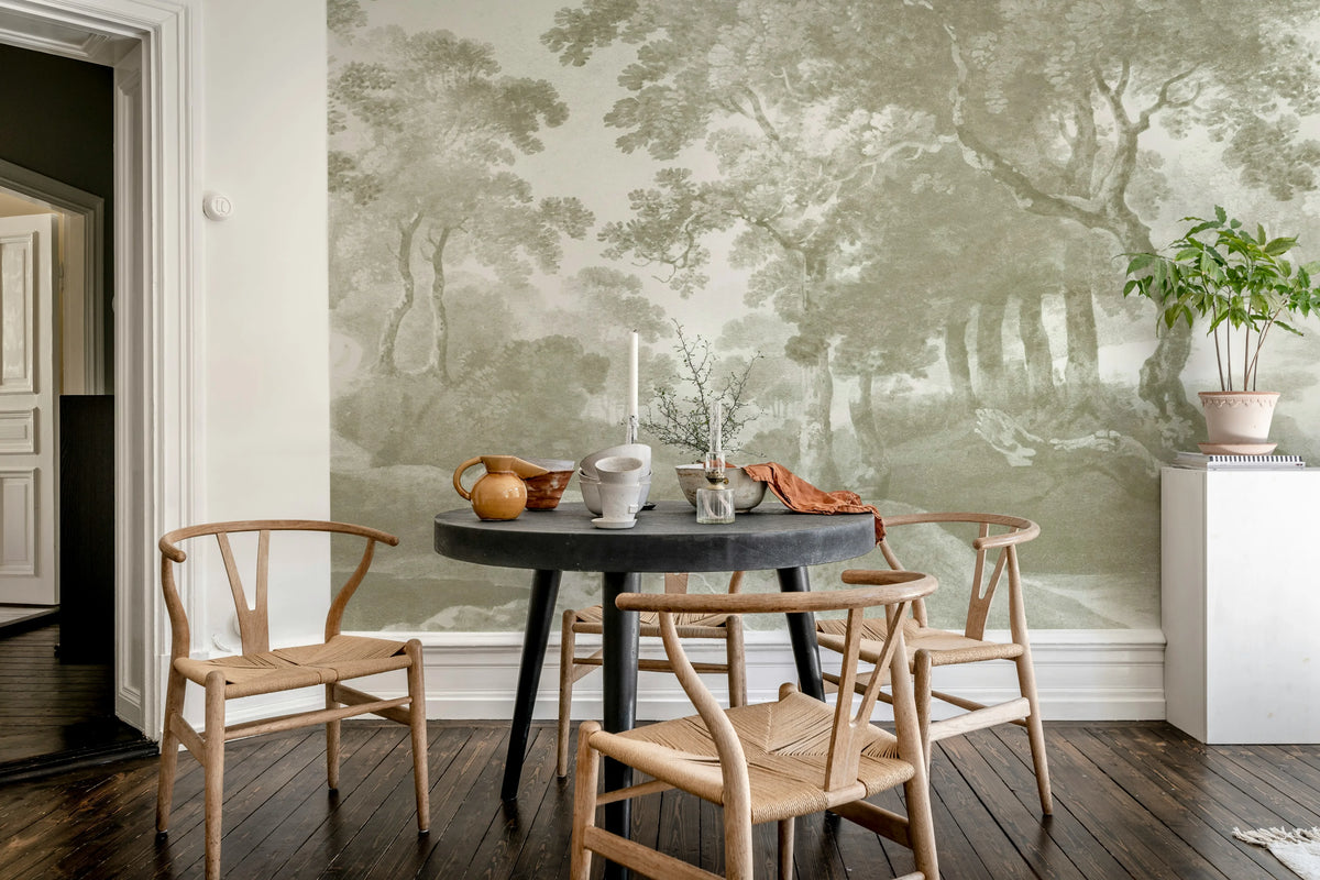 The Vintage Grove, Beige Mural Wallpaper - room preview 02