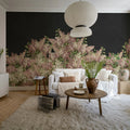 Syringa Flowers, Black Mural Wallpaper - room preview 02