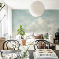 Vintage Clouds, Blue Mural Wallpaper - room preview 02
