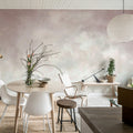 Vintage Clouds, Pink Mural Wallpaper - room preview 02