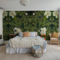 Fabulous Flowers, Green Mural Wallpaper - room preview 02