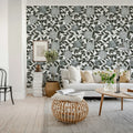Pomegranate, Graphite Mural Wallpaper - room preview 02