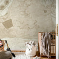 Balloon Travelers, Beige Mural Wallpaper - room preview 02