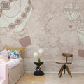 Balloon Travelers, Pink Mural Wallpaper - room preview 02