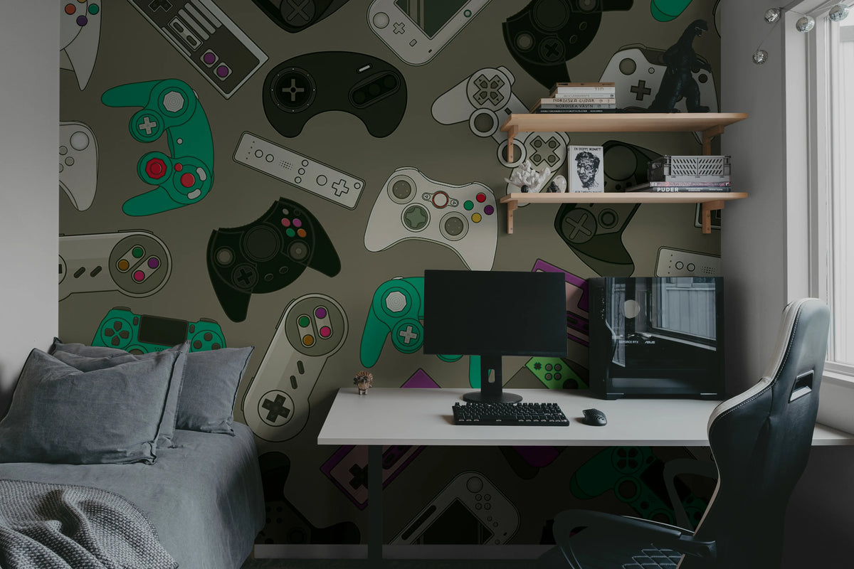 Controls, Lilac Mural Wallpaper - room preview 02