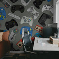 Controls, Blue Mural Wallpaper - room preview 02