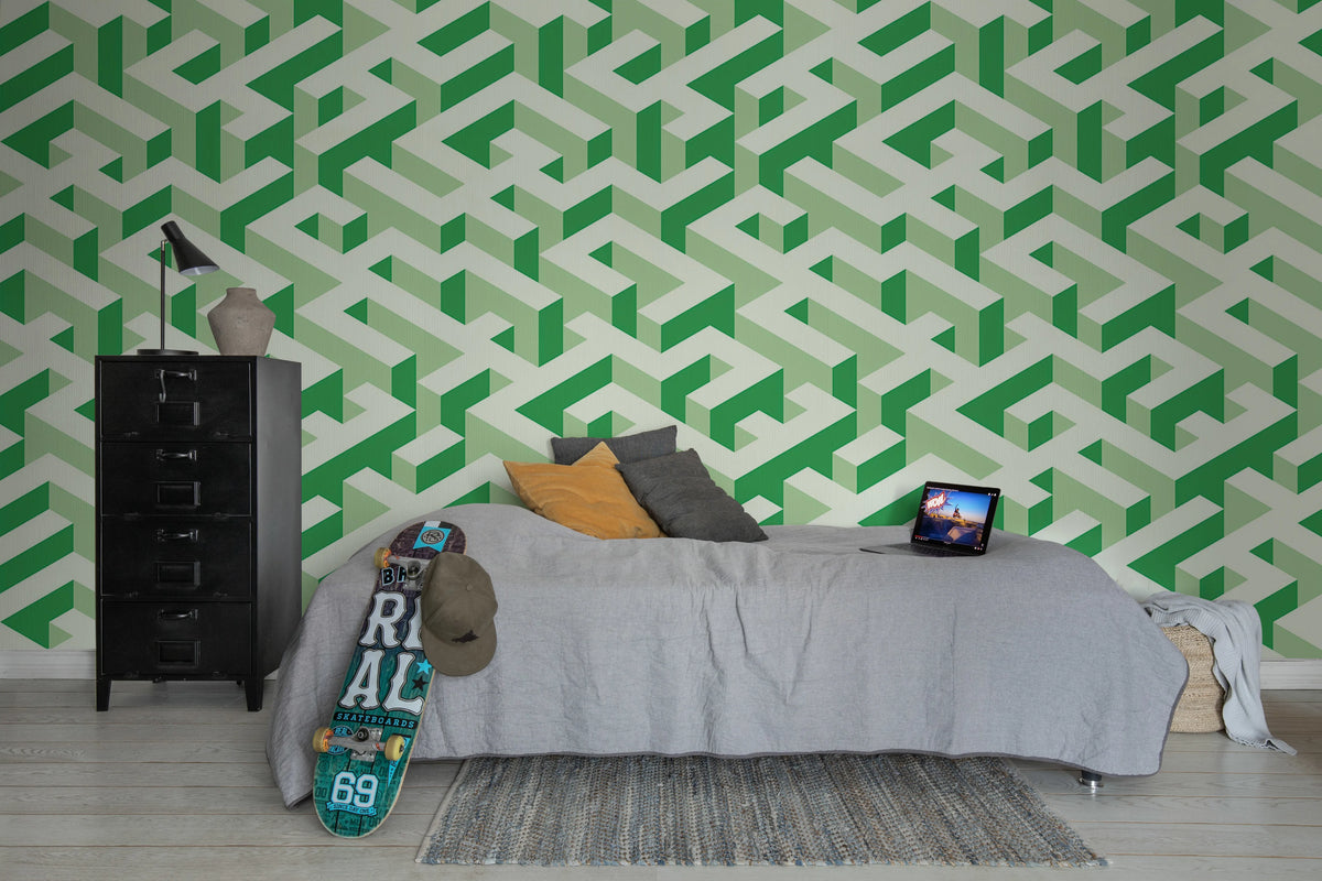 Mace Game, Green Mural Wallpaper - room preview 02