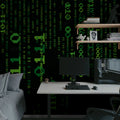 Code Drop, Green Mural Wallpaper - room preview 02