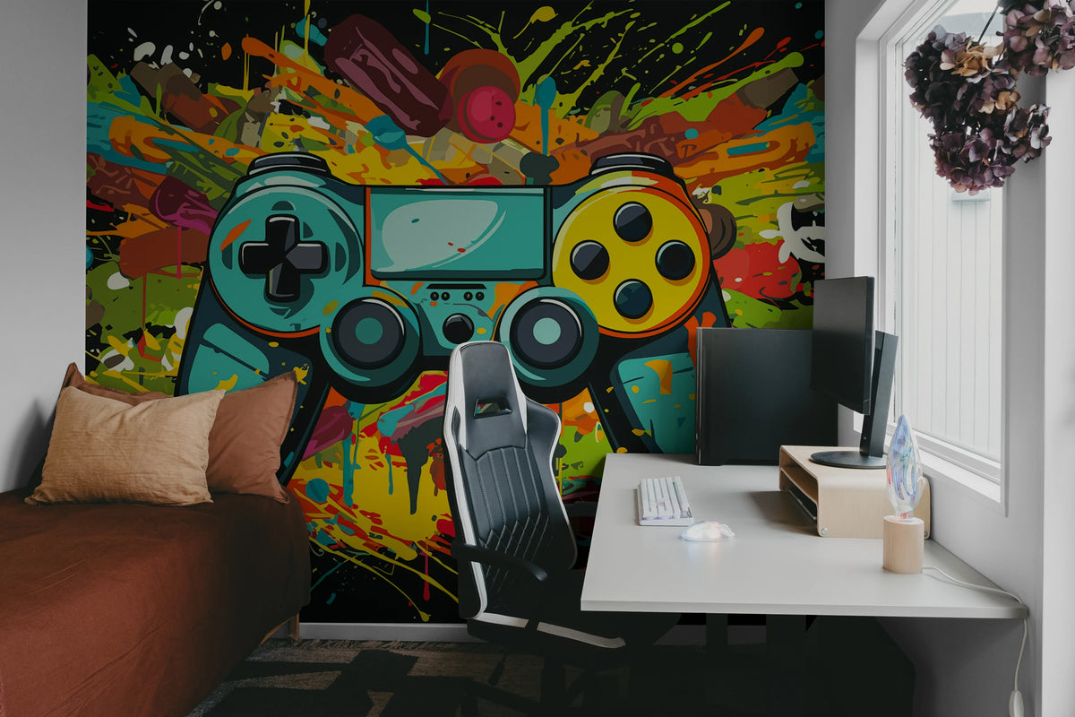 Player Two, Night Mural Wallpaper - room preview 02