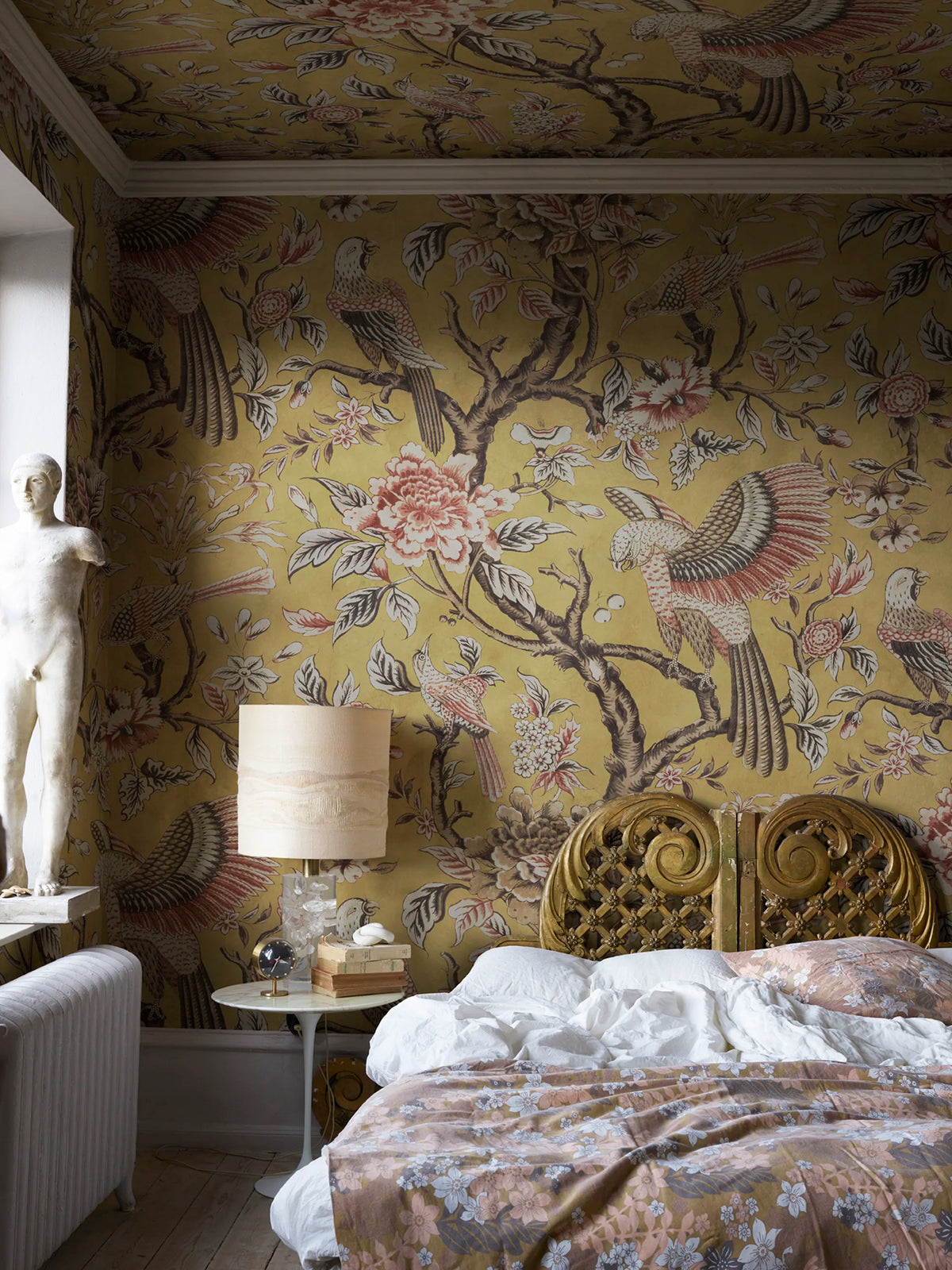 Wings in Bloom, Yellow Mural Wallpaper - room preview 02