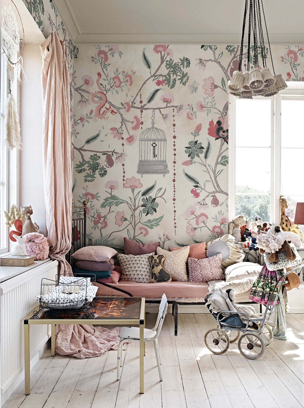 Mystic Garden, Beige Mural Wallpaper - room preview 02
