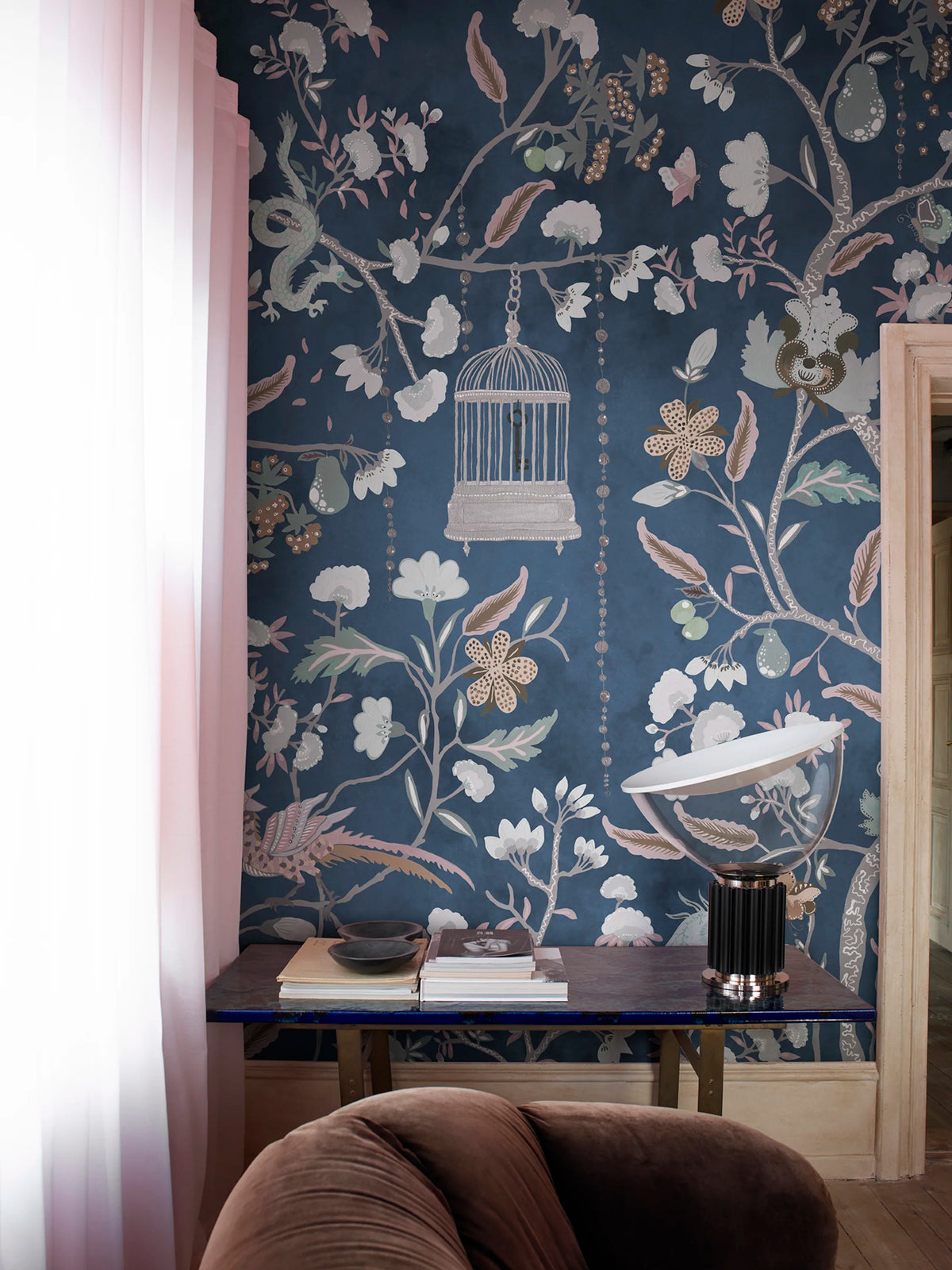 Mystic Garden, Dark Blue Mural Wallpaper - room preview 02