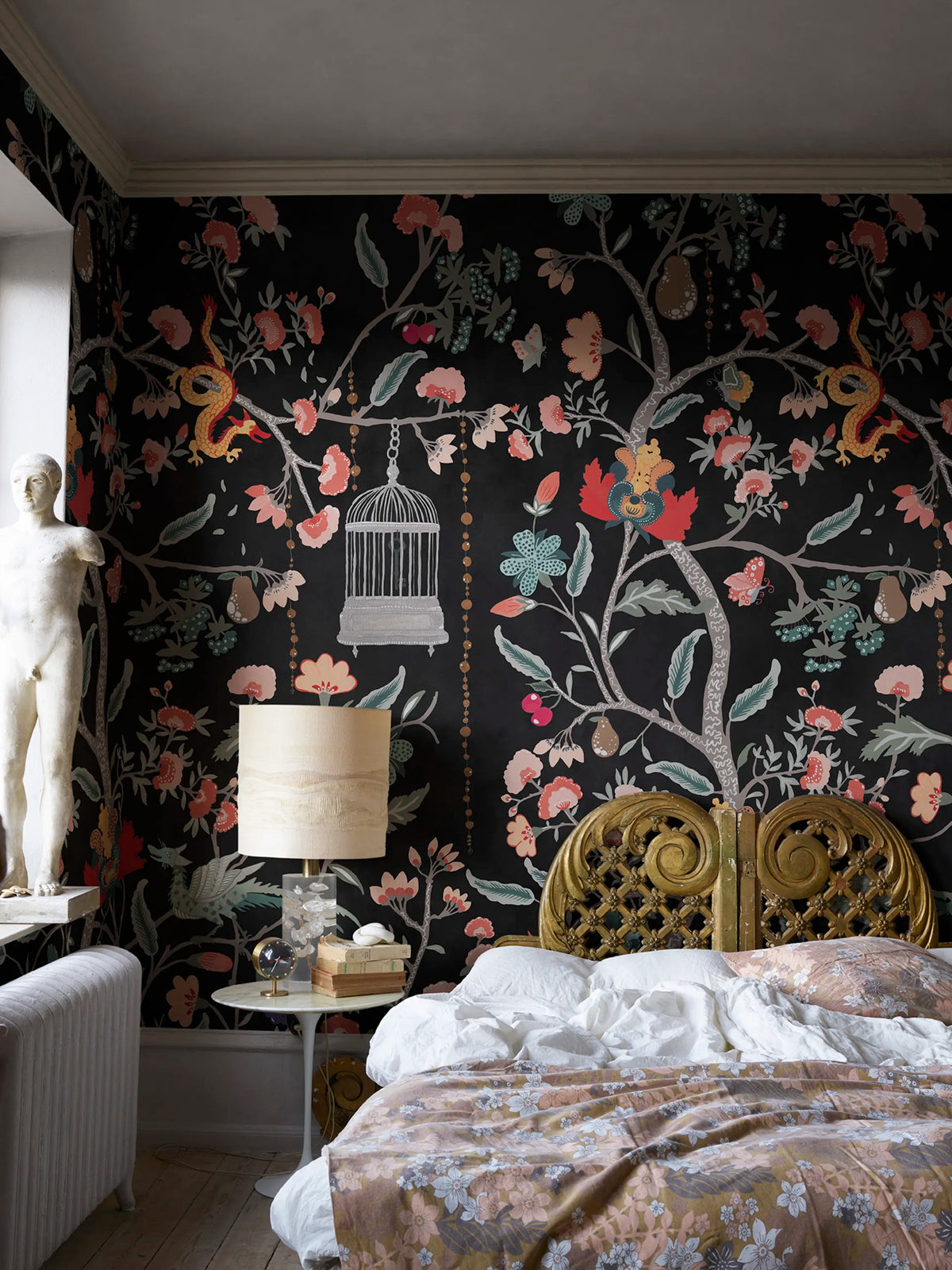 Mystic Garden, Black Mural Wallpaper - room preview 02