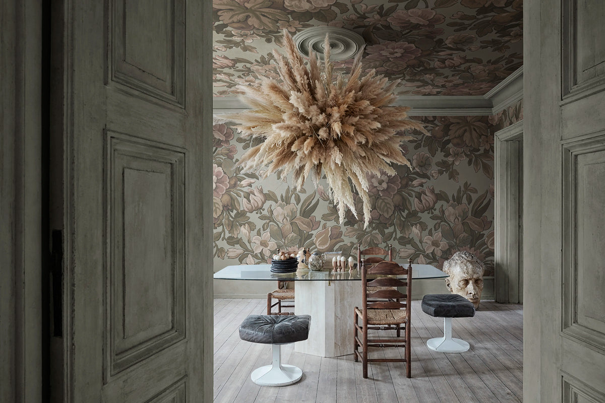 Majestic Vintage Garden, Dusty Pink Mural Wallpaper - room preview 02