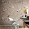 Poetic Flora, Dusty Pink Mural Wallpaper - room preview 02