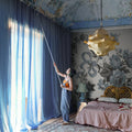 Vintage Bow, Light Blue Mural Wallpaper - room preview 02